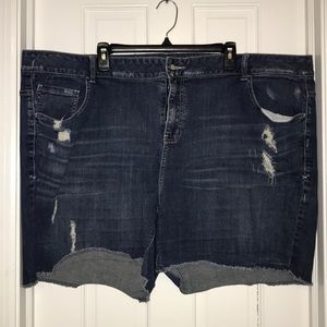 Lane Bryant distressed denim shorts